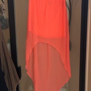 Hi lo hem coral skirt